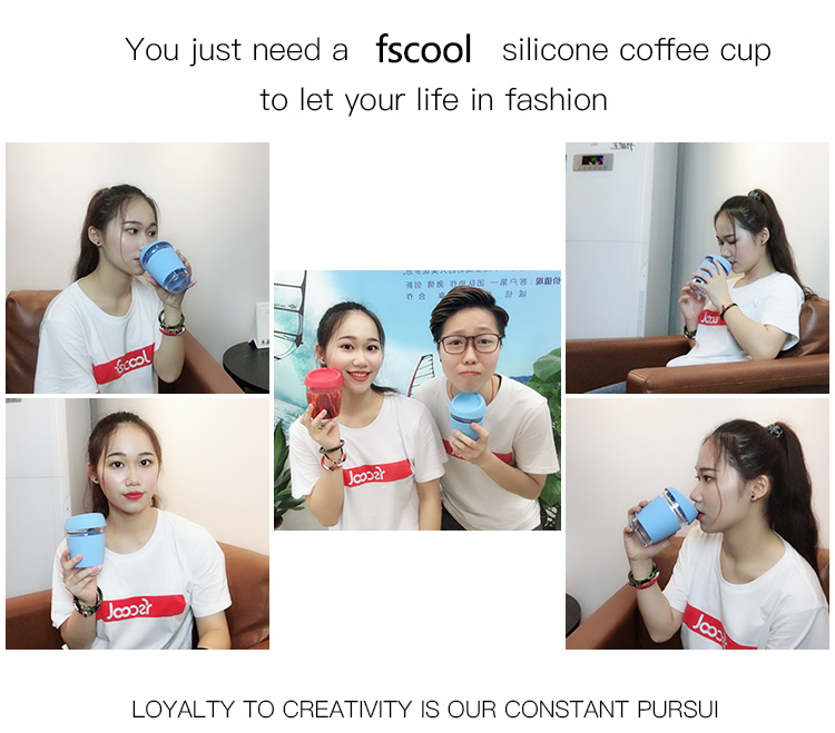 reusable silicone coffee cup