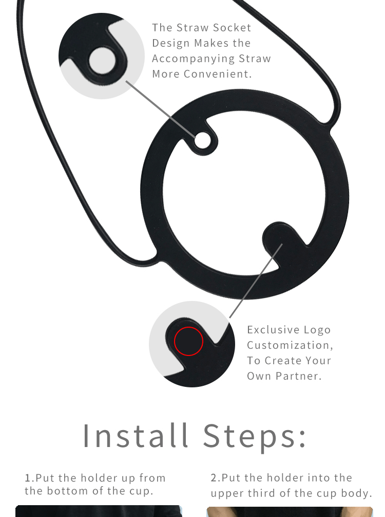 Silicone Cartoon Fashion Drinking Water Thermos Beverage Bottle Cup Strap(图4)