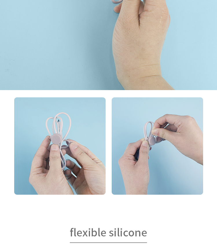 Eco-friendly Flexible Reusable Tie Wrap Silicone Cable Holder Earphone Cord Organizer Wholesale(图5)