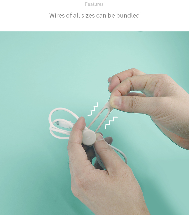 Eco-friendly Flexible Reusable Tie Wrap Silicone Cable Holder Earphone Cord Organizer Wholesale(图6)