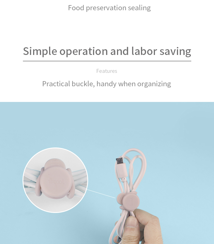 Eco-friendly Flexible Reusable Tie Wrap Silicone Cable Holder Earphone Cord Organizer Wholesale(图4)