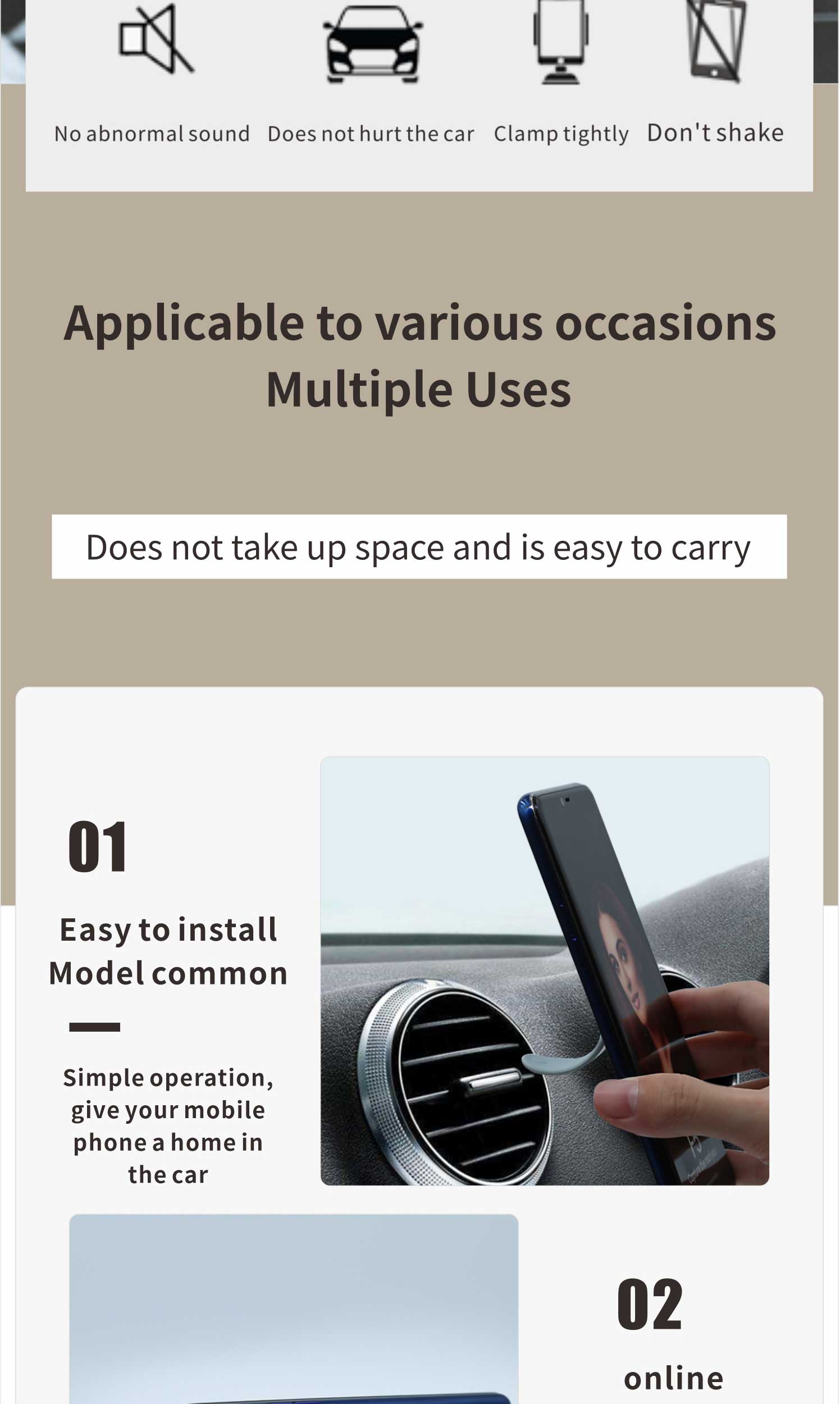Mini Universal Silicone Car Air Vent Mobile Phone Holder Cute Lollipop Shape Car Stand(图2)