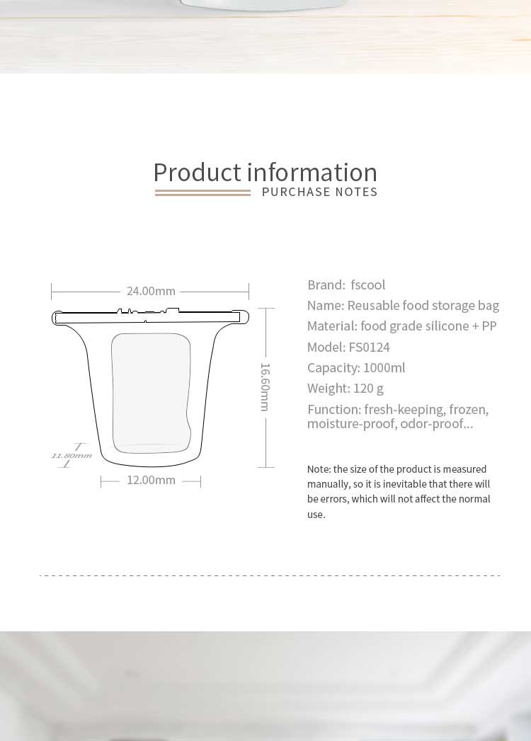  Kitchen Home Clip Type Silicone Fresh Keeping Bag Reusable Convenient Travel Food Storage Bags(图3)