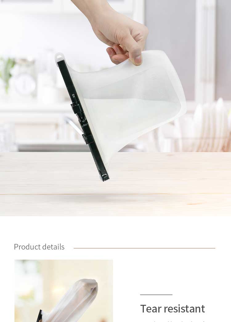  Kitchen Home Clip Type Silicone Fresh Keeping Bag Reusable Convenient Travel Food Storage Bags(图8)