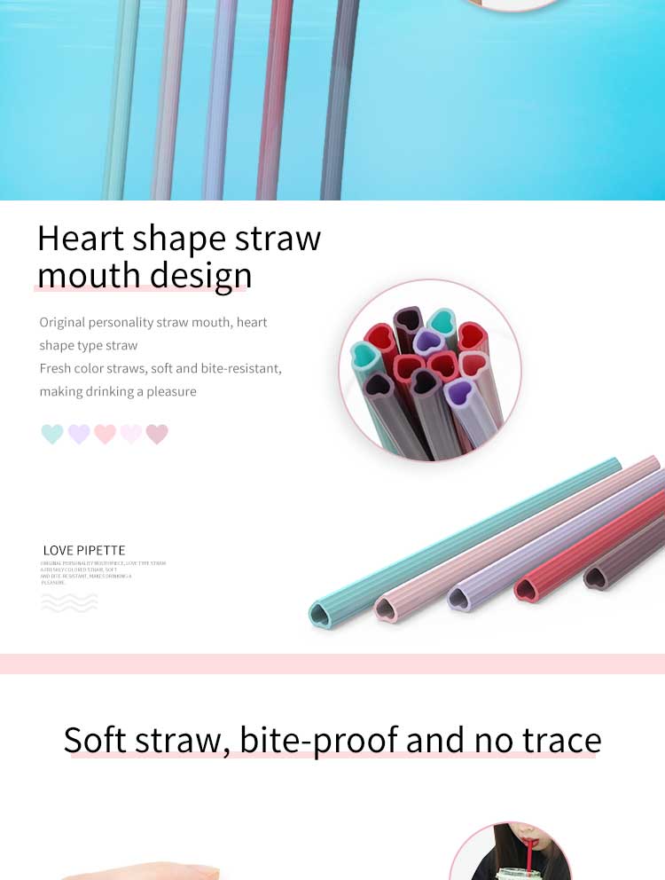 Heart Shaped Reusable Silicone Straw(图4)