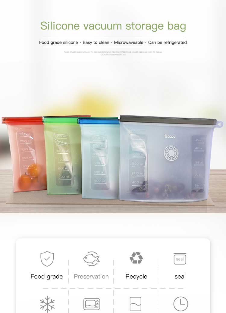 Kitchen Preservation Silicone Food Storage Bag Wholesale(图1) Kitchen Preservation Silicone Food Storage Bag Wholesale(图1)