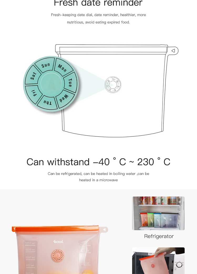 Kitchen Preservation Silicone Food Storage Bag Wholesale(图4) Kitchen Preservation Silicone Food Storage Bag Wholesale(图4)