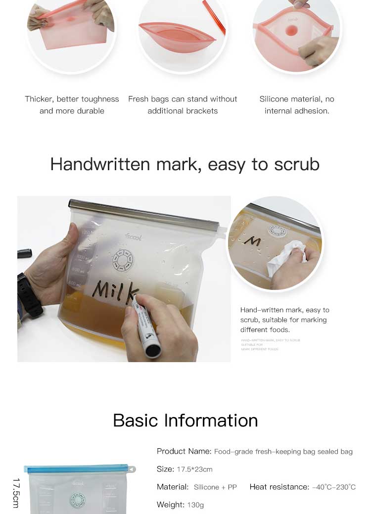 Kitchen Preservation Silicone Food Storage Bag Wholesale(图6) Kitchen Preservation Silicone Food Storage Bag Wholesale(图6)