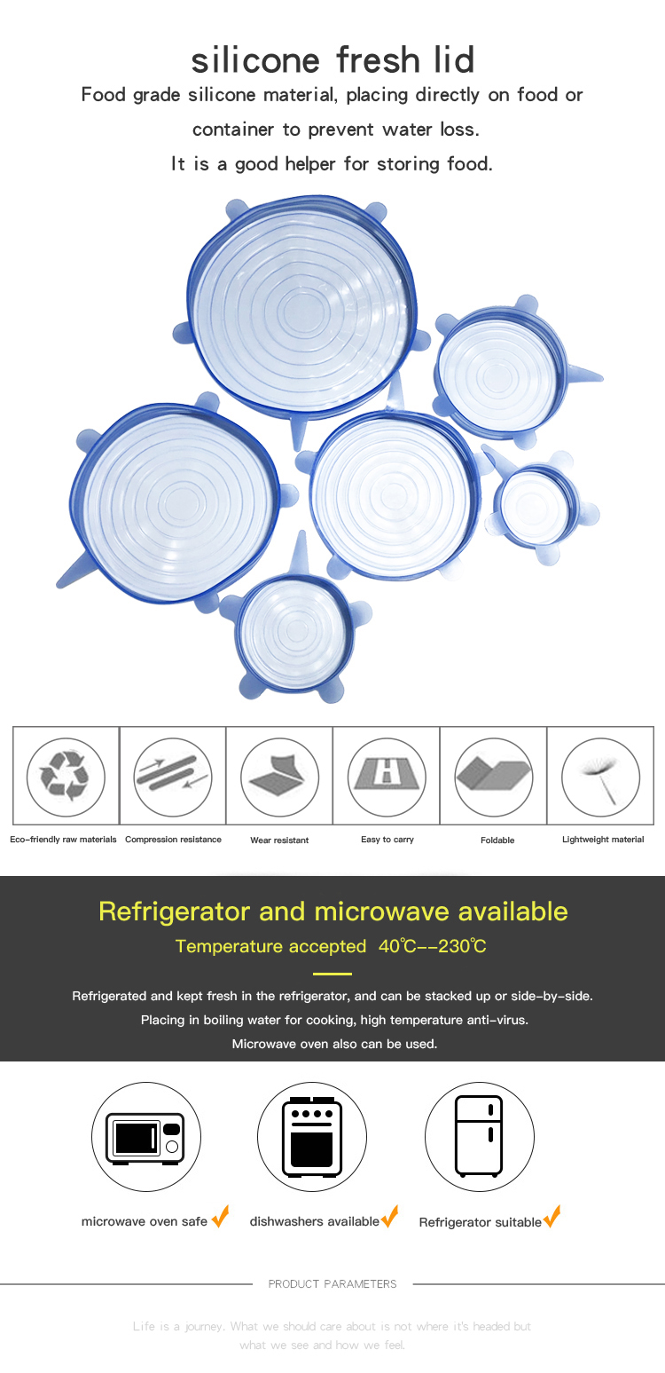 Reusable Silicone Stretch Lids Food Fresh Wrap Wholesale(图1)