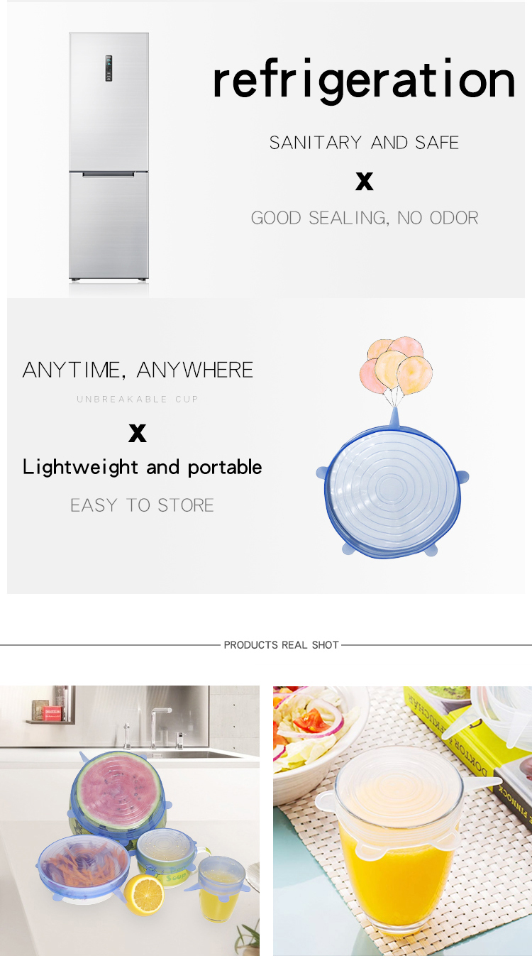 Reusable Silicone Stretch Lids Food Fresh Wrap Wholesale(图3)