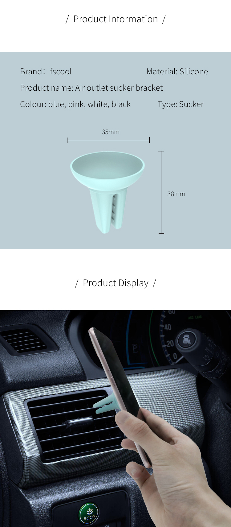 Car Air Vent Suction Cup Mount Sucker Mobile Phone Holder(图8)